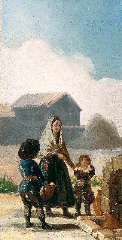 Francisco de Goya A woman and two children by a fountain china oil painting image